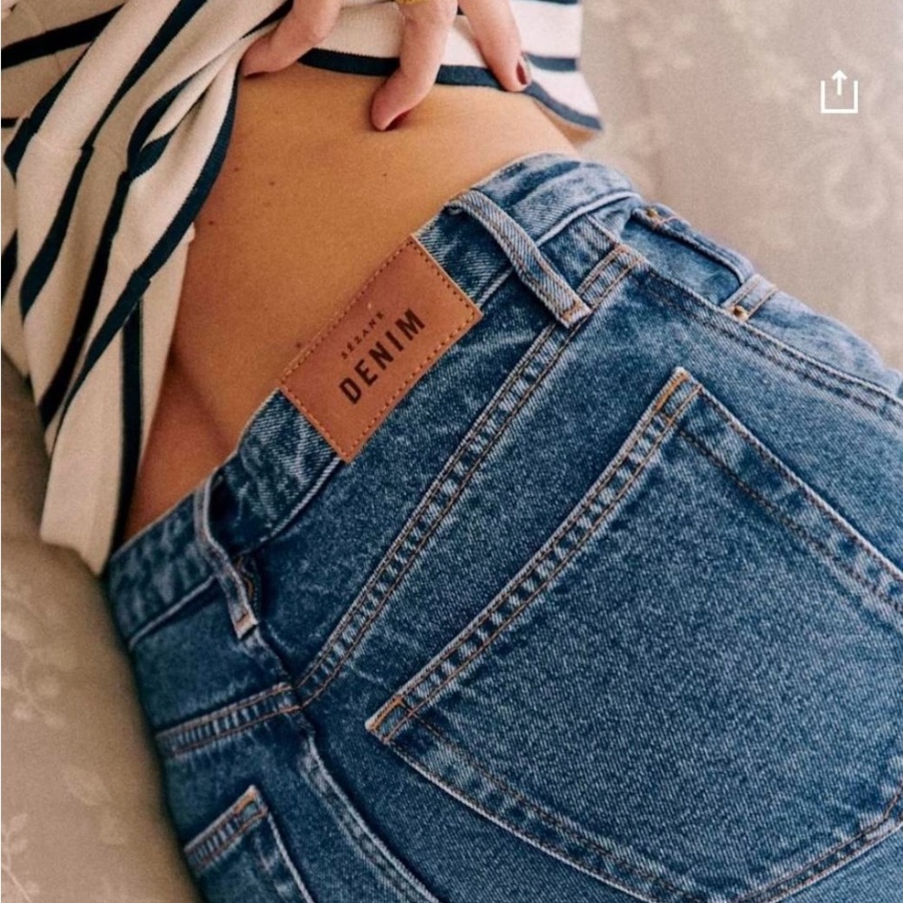 Sezane Le Brut High Rise Blue Jeans NWT